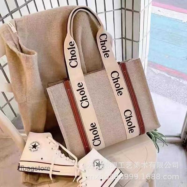 

handheld cloe woody tote designer women's bag girl lady bags versatile commuting simple one shoulder large capacity canvas fbet