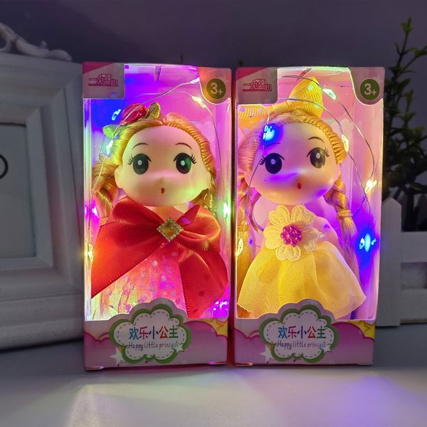 

fashion blogger designer jewelry glowing doll colorful nightlight box doll pendant keychains lanyards keyrings wholesalemiw25, Slivery;golden