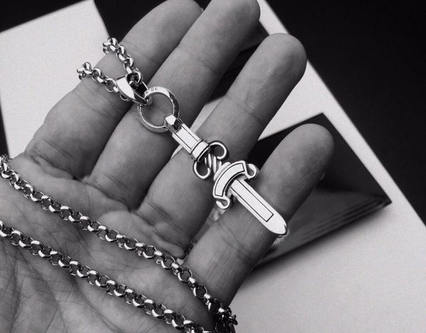 

fashion stainless steel pendant necklace chain bijoux for mens and women trend personality punk style lovers gift hip hop jewelry9664493, Silver