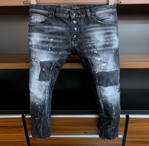 

phantom turtle men's jeans mens luxury designer jeans skinny ripped cool guy causal hole denim fashion brand fit jeans men washed pants, Blue
