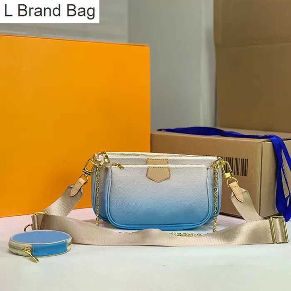 

2023 new 5a designer crossbody bag women favorite handbag crossbody purse woman fashion shoulder bag gradient threepiece combination bags me, Black