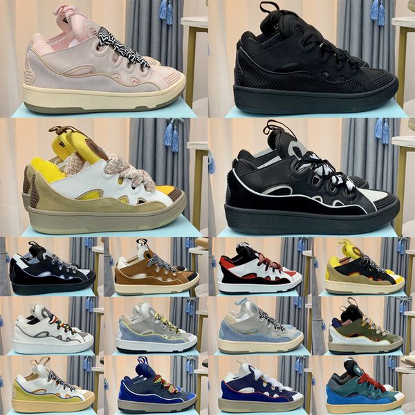 

designer mesh woven lace-up shoes style 90s extraordinary sneaker embossed leather curb sneakers mens womens in nappa calfskin shoe rubber p, Black