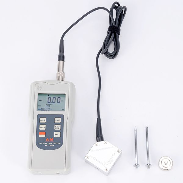 

3d vibration tester meter av-160d 3-axis piezoelectric accelerometer vibrometer has a bearing condition measurement function