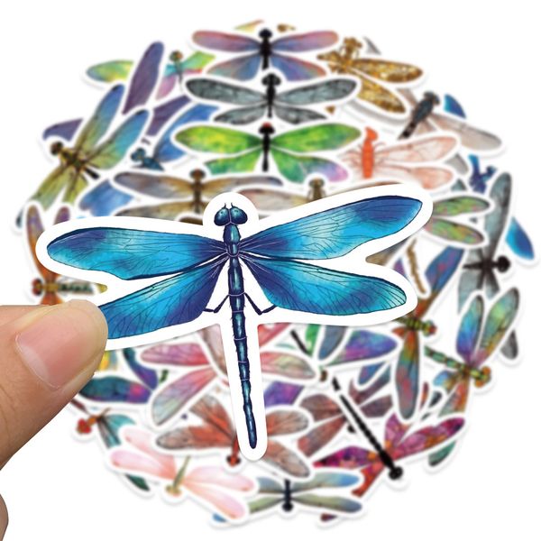 

50 pcs mixed dragonfly water bottle stickers for car fridge helmet ipad bicycle phone motorcycle ps4 book pvc lapdiy decals
