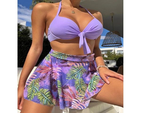 

2023 new women flower print bikini set swimwear swimsuit female 3pieces monokini summer bathing suit beach wear7572212, White;black