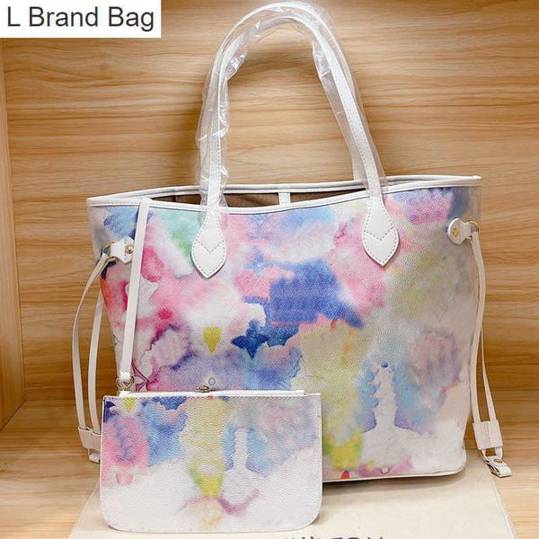 

l bag shopping bag tote bags women handbag purse large capacity package fashion patchwork color genuine leather letter printing embossed qov, Black