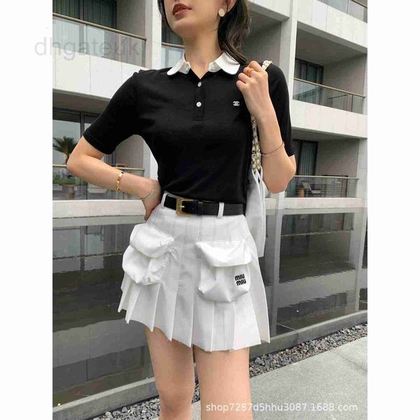 

skirts designer spring/summer new 3d workwear pocket decoration belt high waist pleated short skirt with built-in bottom pants to prevent sh, Black