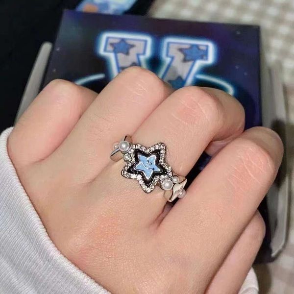 

designer's new ring ins small premium ring hip hop rap spicy girl versatile bread lucky star ring, Silver