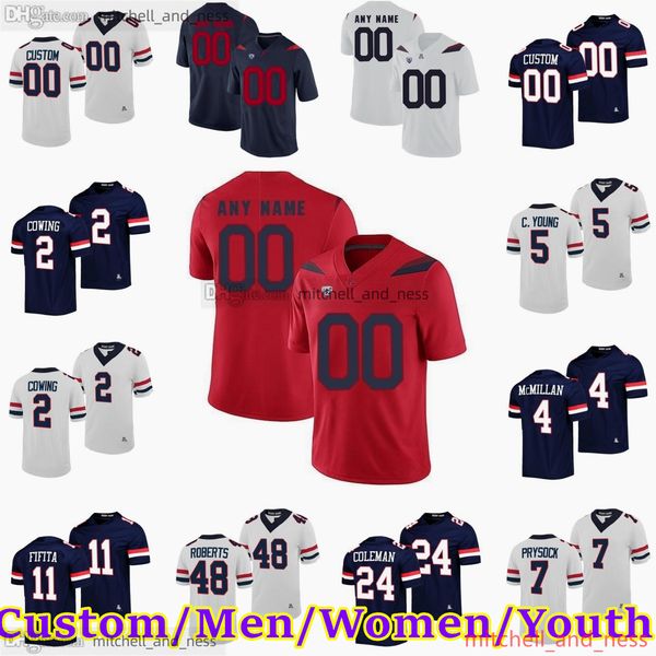 

custom ncaa s-6xl arizona wildcats football jersey 48 jerry roberts 31 hunter echols 20 rayshon luke will plummer gary brightwell dyelan mil, Black