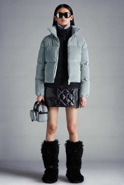 

winter jacket designer puffer jacket for womens cardigan corduroy short collar zipper down jackets monclairs warm downs coat, Black