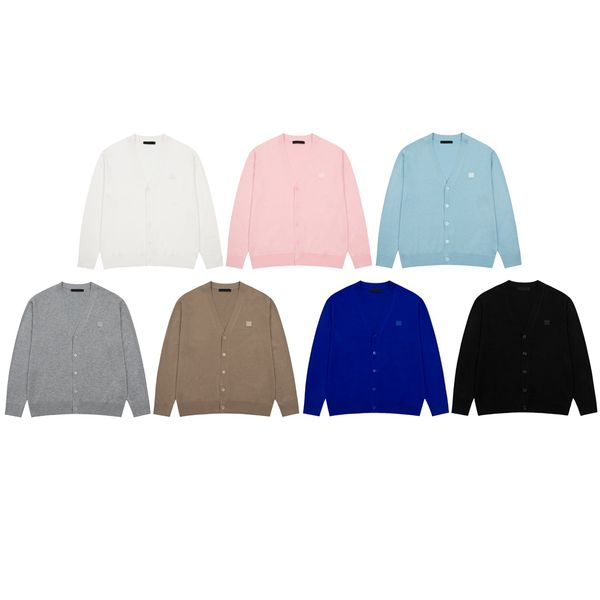 

new blouses shirts for women designer luxury brands sweater cardigan buttons shirts v-neck candy color sweatershirts, White