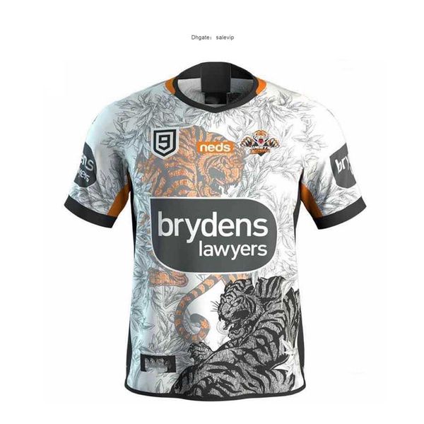 

fw23 2023 wests tigers nines jersey rugby sport shirt s-5xl, White;black