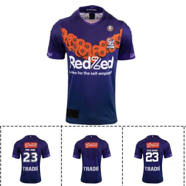 

fw23 men's t-shirts 2023 melbourne storm home away anzac rugby jersey - mens size s-5xl custom name quality delivery, White;black