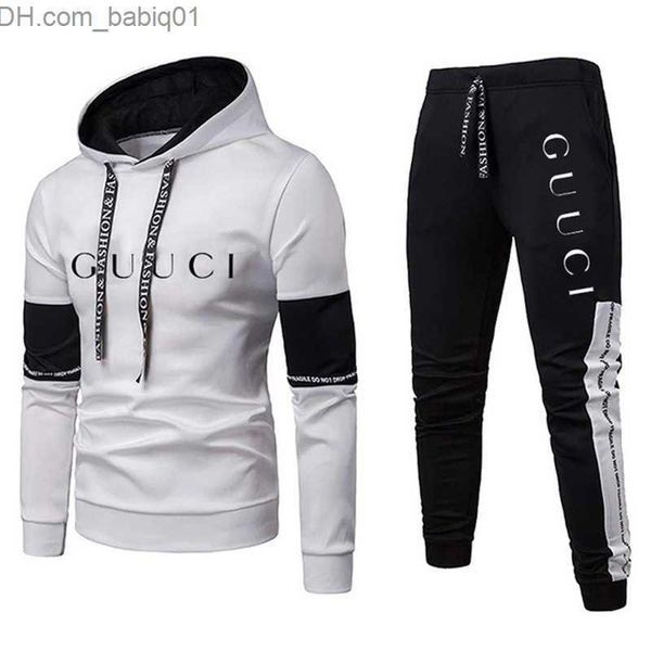 

men's tracksuits men's fashion luxury sweatshirt tracksuit sport casual hoodies+sweatpants sets outfits jogger brand pullover stre, Gray
