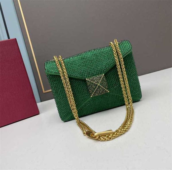 

velatninio designer luxury bags cross for ladies2023 new crystal bag women's diamond tofu inlaid light body chain rivet bag lnu6