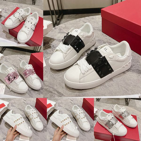 

womens stripe tonal studs sneakers colored stripe calfskin brand designer fashion luxury unique 11 label ladies travel casual shoes with ori, Black