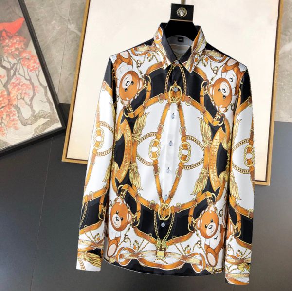 

men's shirt designer brand spring and autumn new diamond long sleeve shirt fashion elegant european and american business office networ, Black;brown