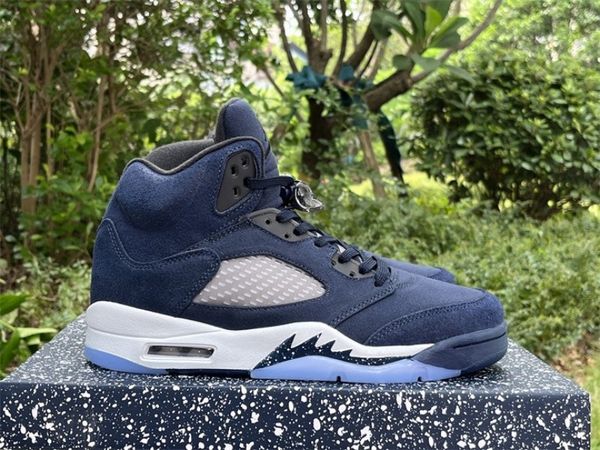 

authentic new release jumpman 5s mid men women designer basketball shoescolor midnight navy dark blue outdoor sports sneakers trainers fast