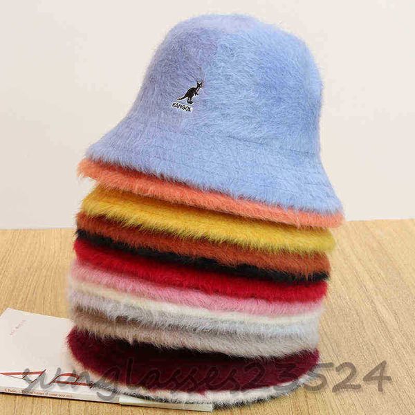 

wide brim hats bucket hats new kangol kangaroo dome rabbit hair woman bucket hats multicolor man cps fisherman hat 11 colors couple models h, Blue;gray