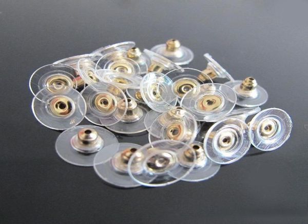 

1000pcslot gold silver plated flying disc shape earring backs sers earnuts earring plugs alloy finding jewelry accessories co2234045, White