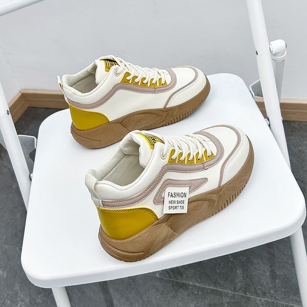 

shipping shoes designer fashion casual summerwomen fashion loafers sneakers flats girls lace-up outdoot leather yellow green platform sports, Black
