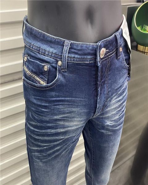

luxurys designer mens jeans mark designer slimleg jeans patch vintage style hole fashion mens jeans biker causal hip hop pant8857474, Blue