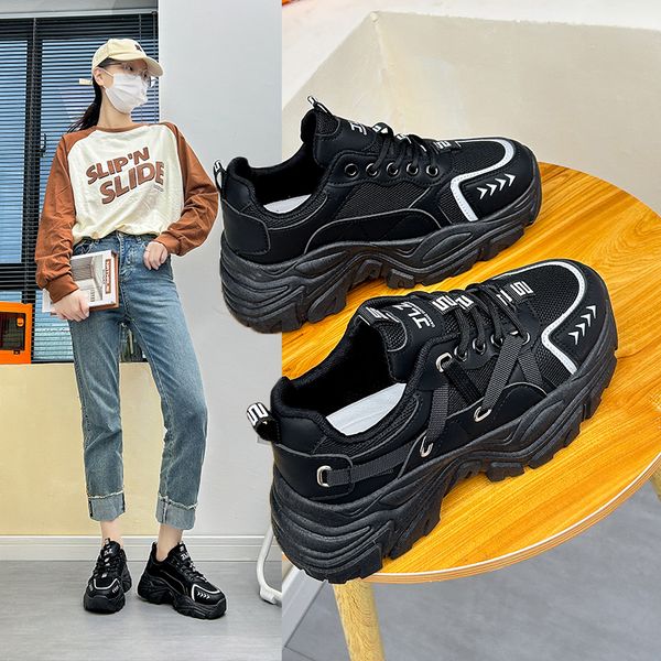 

casual shoes designer ashion women fashion triple black white woman girls flat trainers factory wholesale retail outdoor platform sports hot
