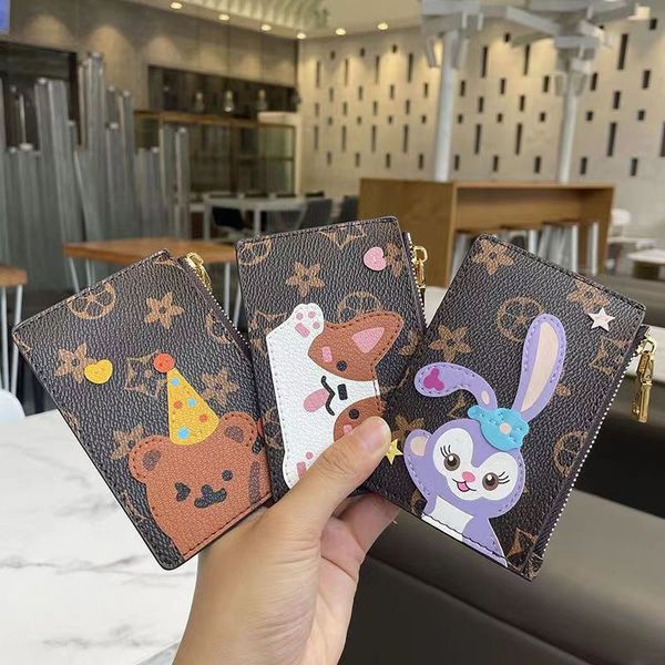 

designer cardholder female g cardholder purse cartoon leather canvas luxury printed vintage purse mini bank card bag zero, Red;black
