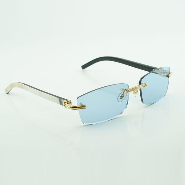 

new buffs sunglasses male and female with new hardware black mixed buffalo horns sunglasses 0286o size: 56-17-140mm, White;black