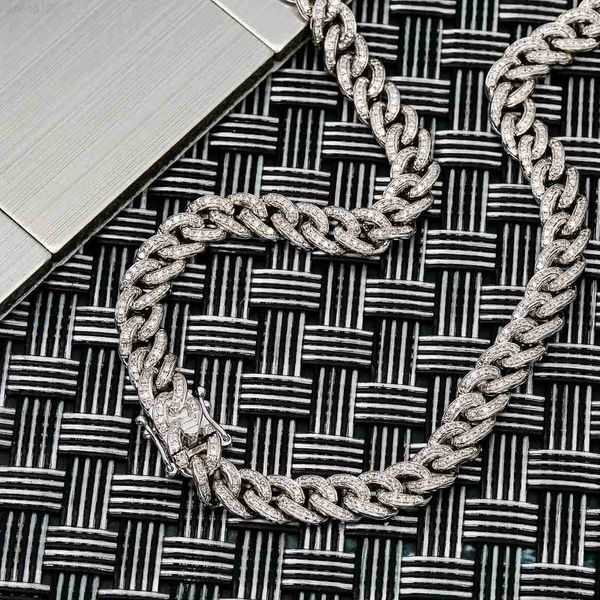 

6mm width miami cuban chain fashion jewelry necklaces vvs moissanite diamond s925 silver hip hop cuabn necklace