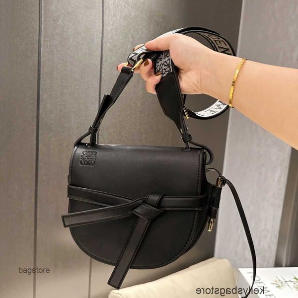 

bags bowknot designer bag women's loewbags cowhide 2023 gate saddle woven wide shoulder belt crossbody mini messenger 6uy9