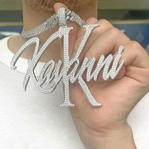 

Custom Unique Pendant S925 Silver with Vvs Moissanite White Gold Plated with Gra Certificate Solid Silver Letter Name Pendant