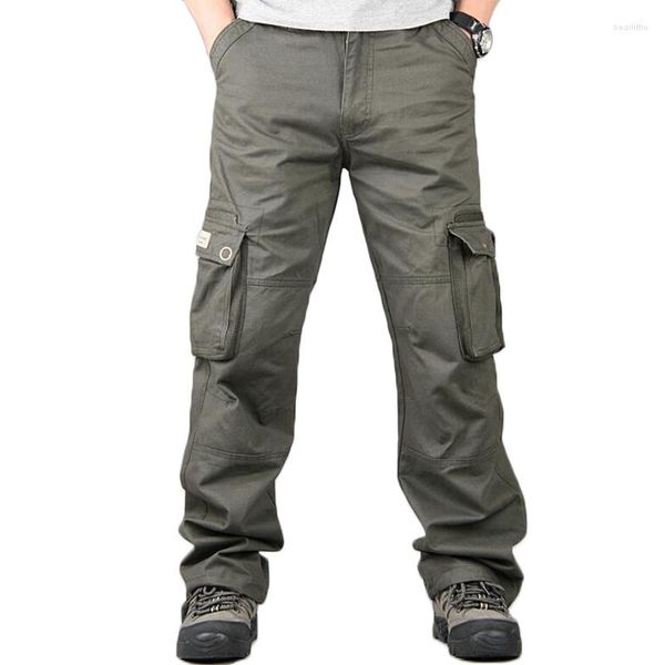 

men's pants cargo men casual streetwear loose overalls trousers pantalones hombre man cotton hiphop baggy pocket tactical track, Black