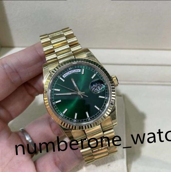 

waterproof montre de luxe watch with box green dial 118238 41mm mechanical sapphire yellow gold stainless steel bracelet watches, Slivery;brown