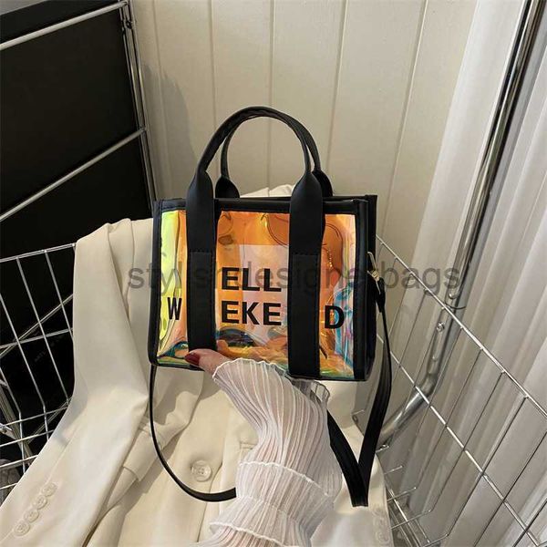 

shoulder bags letter printing large capacity fashionable laser small bag women's handbag 2023 summer new one shoulder crossbody bag tre