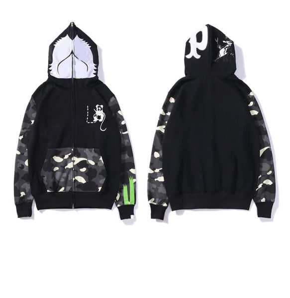 

brand mens hoodies designer sweatshirts women hoodie popular s pattern sportwear camouflage zip up hoodies quality jacket size s-3xl dhl5375, Black