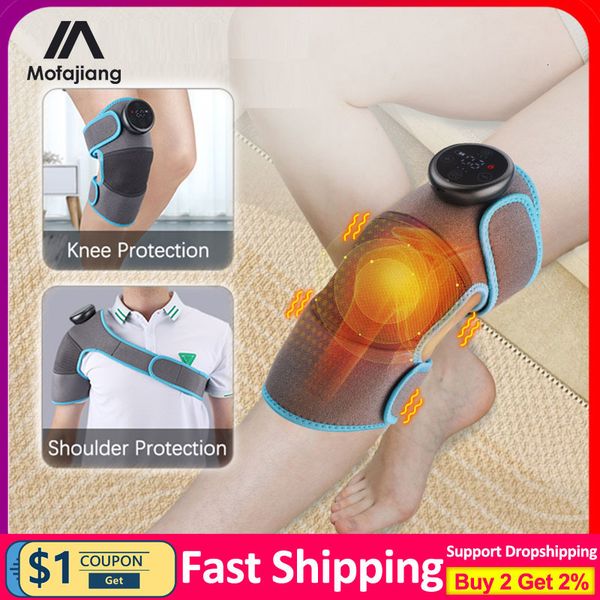 

leg massagers electric heating vibration knee massage shoulder brace support belt therapy arthritis joint injury pain relief rehabilitation