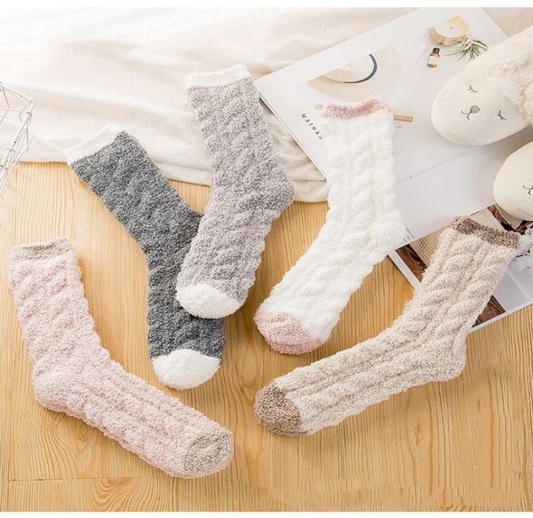 

winter warm socks soft towel warm fuzzy sock thick floor thermal socks warmer sleeping floor towel socks4377911, Black;white