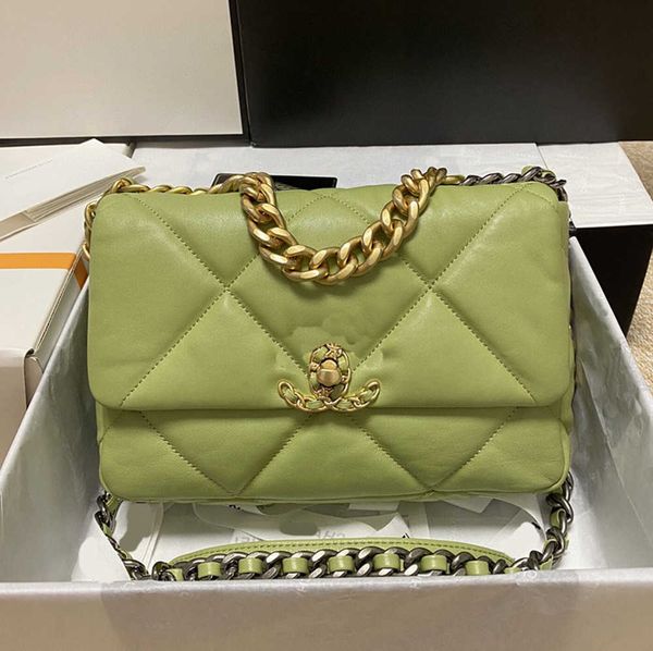 

mirror tote bag designer luxury purse chain shoulder wallet women leather handbag cc fashion green lamskin classic solid square crossbody cl