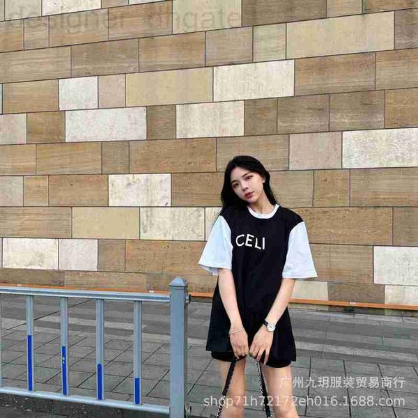 

men's t-shirts designer high version summer new front printed letters ins couple c casual patchwork color short sleeved t-shirt trend 3, White;black