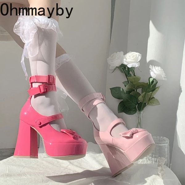 

dress shoes platform mary janes shoes women fashion shallow japanese style women's girls high heel lolita shoes for woman 230801, Black