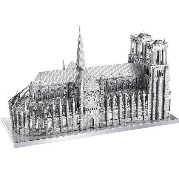 

piececool 3d metal puzzle notre dame de paris church metal craft collection brain teaser stress relief toys handmade entertainment for adult