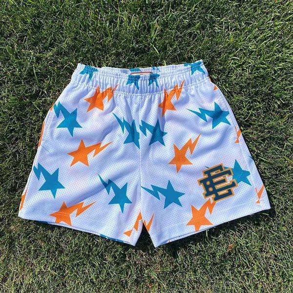 

iyz2 men's shorts 54l0 erice manuel ee casual sports mens summer mesh breathable capris large beach short pants, White;black