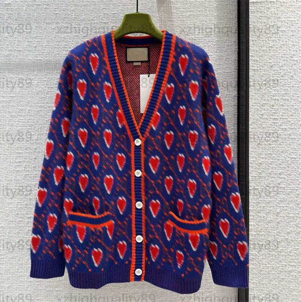 

designer sweater women cardigan sweaters knitted jacket red stripe embroidery v-neck long sleeve buttoned cardigans coat designers knitwear, White;black