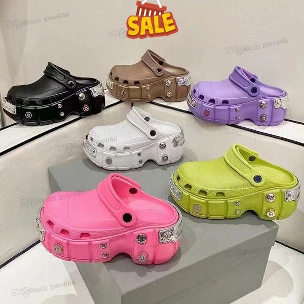 

hardcrocs sandals women platform sandal chunky designer slippers paris rubber slides men casual shoes black luxury mens womens summer beach