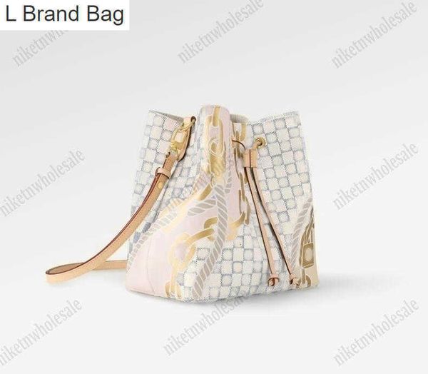 

l bag 2023 new spring collection nautical neonoe mm bucket bag n40474 damier azur canvas handbag neonoe drawstring shoulder bag for women bt, Black