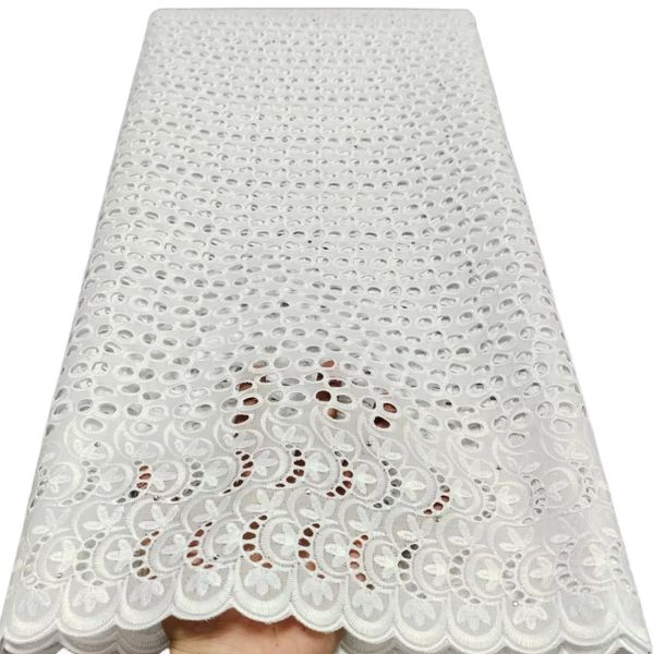 

dry lace african 5 yards female rhinestones swiss voile perforated cotton fabric formal dress textile white wedding formal party dress sewin, Black;white