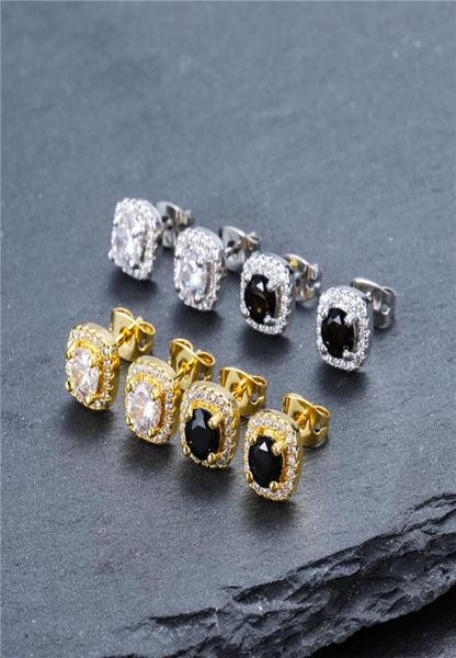 

men women earrings studs yellow white gold plated cz simulated diamond earrings for men women nice gift8733844, Golden;silver