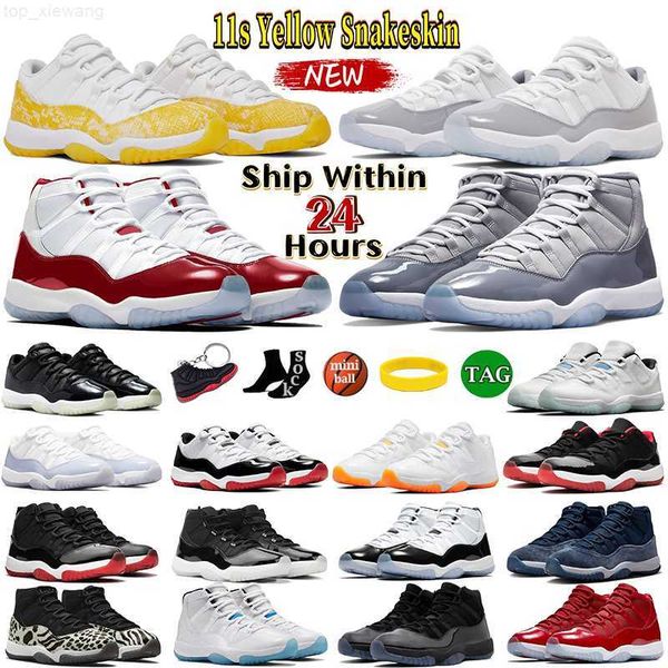 

11 basketball shoes men women 11s cherry yellow snakeskin jumpman shoe cement bred cool grey 25th anniversary concord dmp mens trainers spor, Black