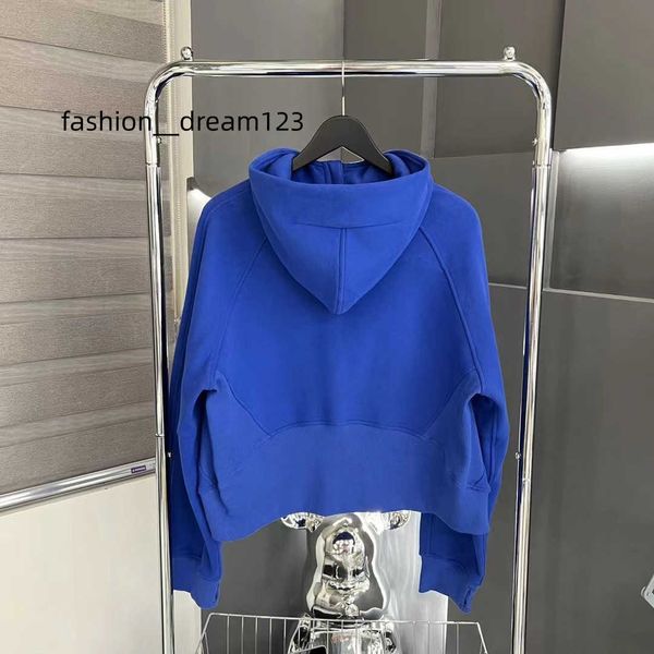 

women designer hoodies sweatshirt yoga fitness sportwear hooded zip half long sleeve loose lulus, Black